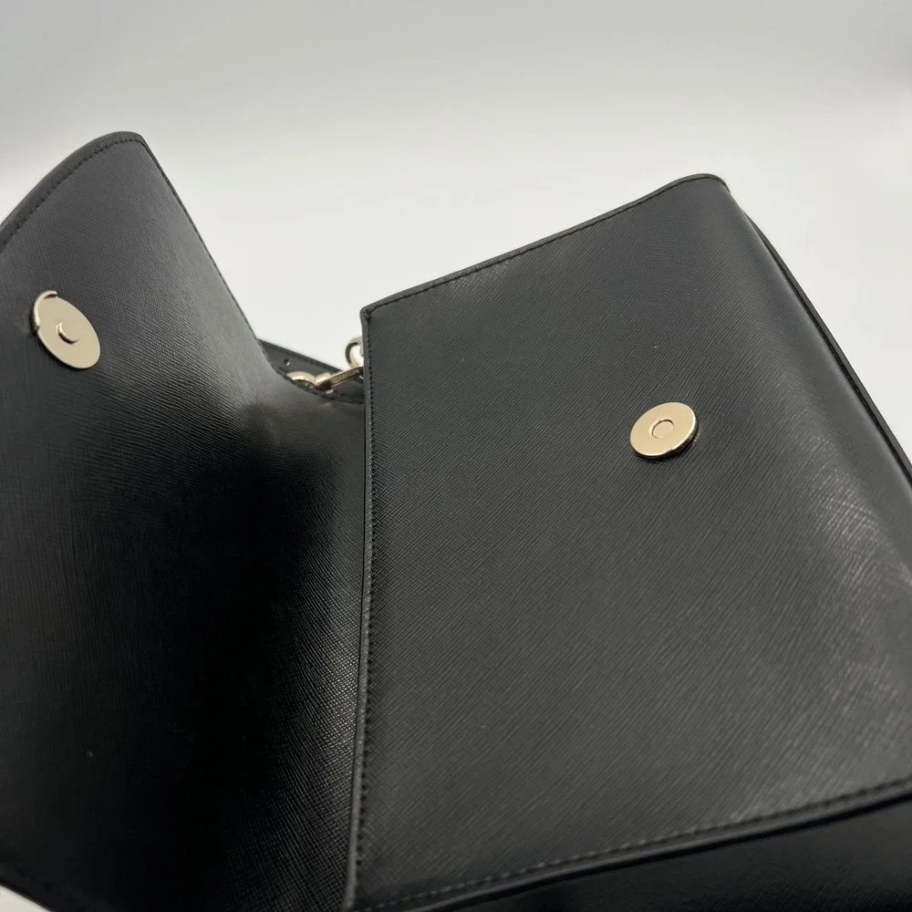 Kate Spade New York Margot Convertible Black Saffiano Leather Chain Crossbody
